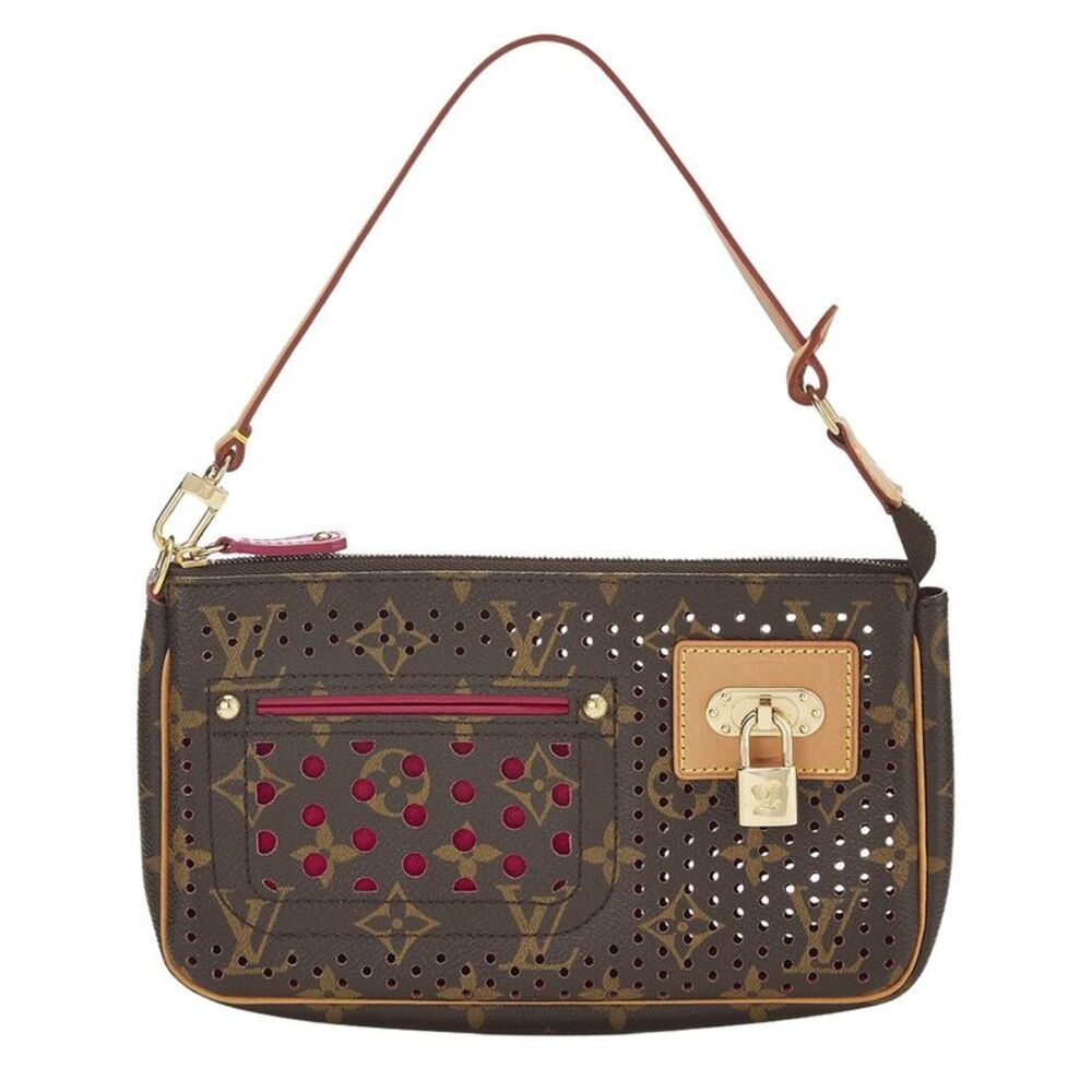 Louis Vuitton Pink Coated Canvas Perforated Pochette Accessoiresv2